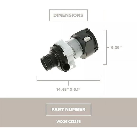 New Genuine General Electric OEM WD26X23258 GDP695SSM5SS Dishwasher Pump kit