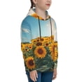 thumbnail image 3 of Uemuo Sunlit Sunflower Field Pattern Hooded Sweatshirt for Youth Pullover with Kangaroo Pocket Trendy youth sweatshirt Casual Hoodie for Boys and Girls-X-Large, 3 of 6