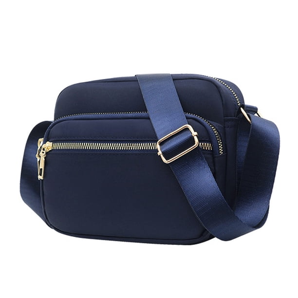 Bolso bandolera de nailon para mujer, impermeable, con múltiples bolsillos, pequeño, ligero, con correa ajustable