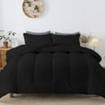 thumbnail image 2 of 5 Piece Luxurious Straight Line Pattern Comforter All Season 800 Threads Count Oversized Super King Size - Ultra Soft 550 GSM 100% Egyptian Cotton (Solid Black Colour ), 2 of 6