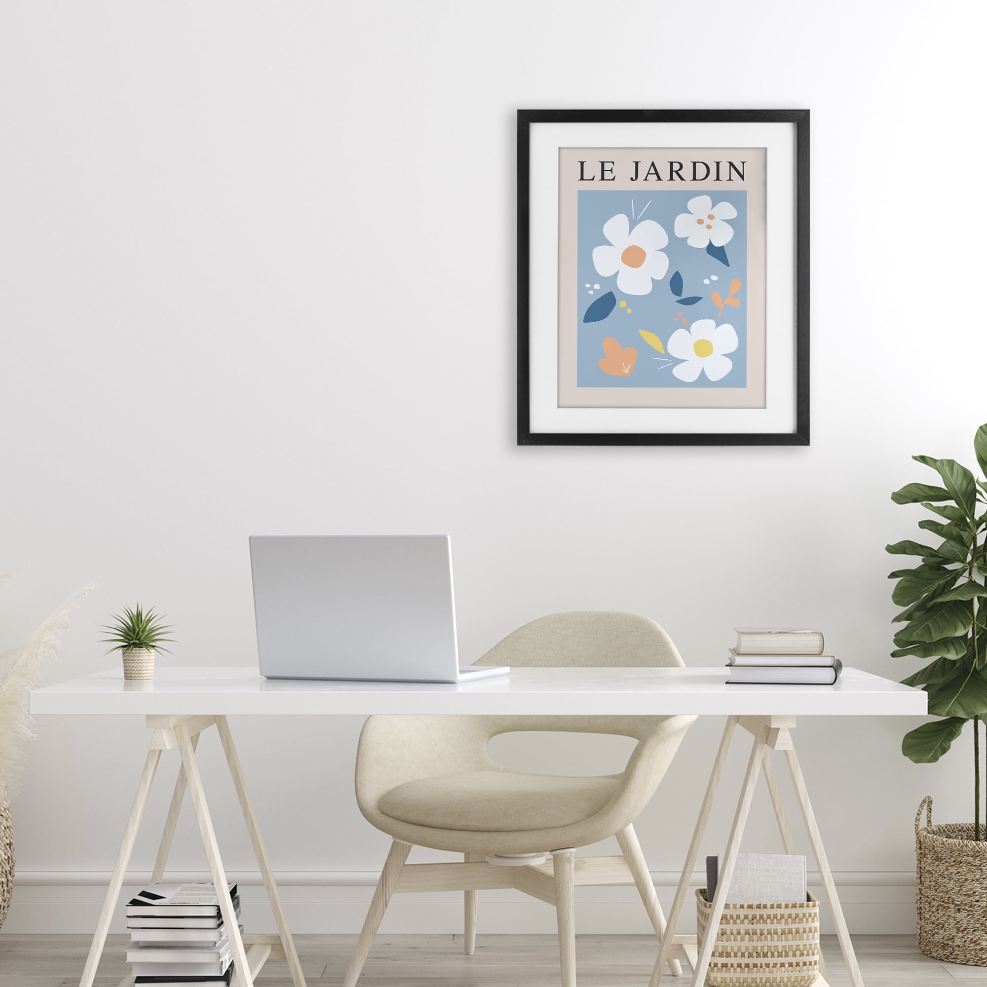 Stupell Industries Bouncing Floral Le Jardin Black Framed Print Under Glass, design by Anna Quach