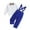 01-Blue, variant on RYTAYY Children Boys Clothing Sets formal Long Sleeve Shirt with Suspenders Pants Outfits Performance Party Wear Solid Color Comfortable Fashionable & Breathable