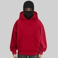 thumbnail image 3 of TTUHYWXI Balaclava Ninja Zipper Hoodie With Built In Balaclava,Double Hooded Jacket Hoodie With Mask,Winter Hoodies (Red, S), 3 of 5