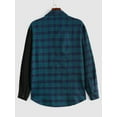 thumbnail image 2 of Zaful Classic Plaid Shirt for Men Plaid Spliced Pattern Long Sleeve Shirt Deep Green L, 2 of 4
