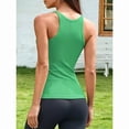 thumbnail image 6 of ANFERRY Women's Fitting Seamless Tank Tops Ribbed Crew Neck Racerback Workout Camisoles with Sewn in Bra, 6 of 9