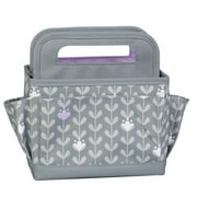 Collapsible Desktop Craft Caddy, Purple Flowers