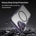thumbnail image 4 of Case for iPhone 16,Full-Body Rugged Carbon Fibre Protective Clear Back Hybrid Magnetic with Wireless Charge Shockproof Protector Phone Case for iPhone 16,6.1 inch 2024 (Purple), 4 of 17