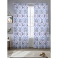 thumbnail image 3 of Spring Floral Sheer Curtains 96 Inches Long 2 Panels Set, Window Sheer Curtains for Living Room/Bedroom, Retro Flowers Leaves Botanical Light Blue Light Filtering Rod Pocket Curtain 52''x96''x2, 3 of 8
