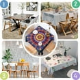 thumbnail image 4 of Colorful Tie Dye Luminous Mandala Pattern Square Tablecloth,Waterproof Square Table Cover,Wipeable Spillproof Washable Table Cover for Home Kitchen Party Decor 52"x52"(132x132cm), 4 of 6