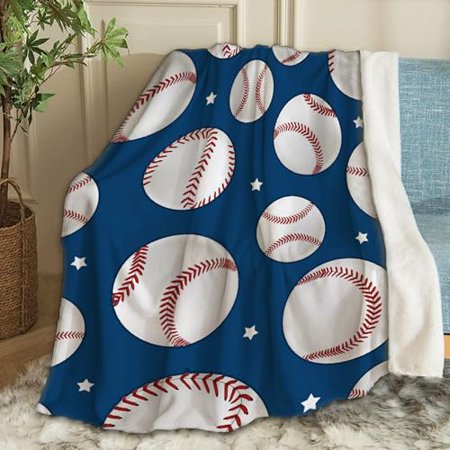 Baseball Blanket for Boys Chirstmas Gift Soft Lightweight Blankets for Couch Air-Conditioning Quilts Decor Blanket 60"x50" for Teens