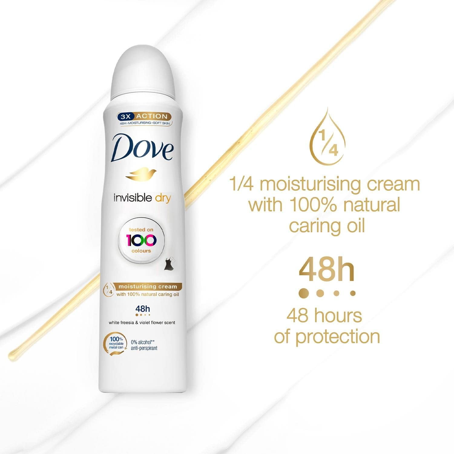 Lot of 6 Anti-Perisperant Deodorant INVISIBLE DRY BY DOVE 150ml
