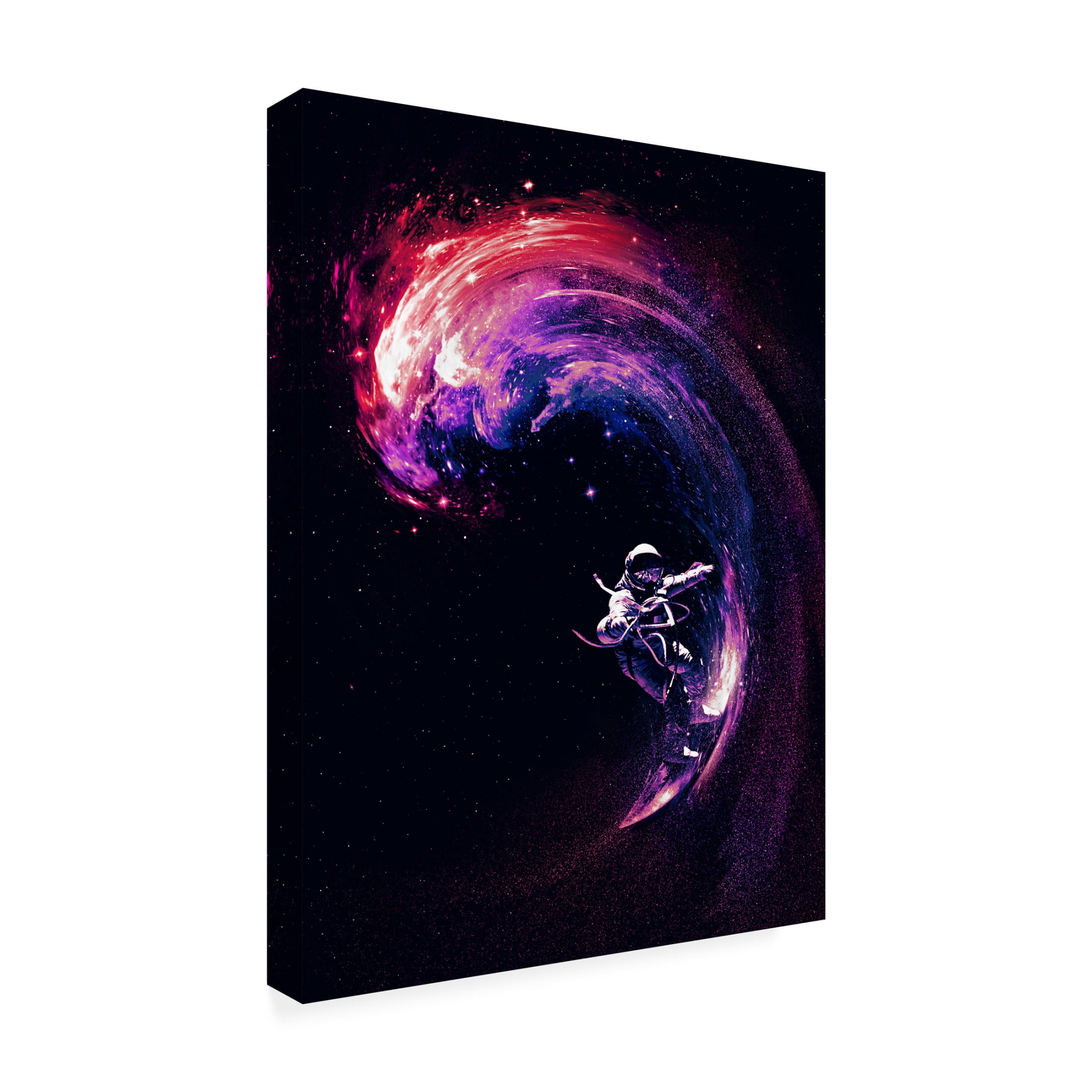 Canvas Wall Art - Francis Minoza 'Space Surfing Ii' Wall Art for Living Room, Bedroom, or Office Décor by Trademark Fine Art - 18 x 24 Inches