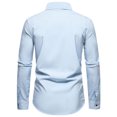thumbnail image 4 of ShomPort Men's Stand Collar Shirts Button down Long Sleeve Business Dress Shirt Casual T-Shirt, 4 of 9