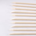thumbnail image 4 of 100Pcs Nail Art Cuticle Pusher, 2.48-Inch Orange Bamboo Wooden Sticks, Double-Sided Multifunctional Wax Applicator Stick Care Tool for Pedicure Manicure, 4 of 5