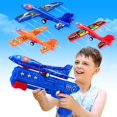 thumbnail image 1 of Juguete lanzador de aviones LJZJ, paquete de 3 con planeador de espuma LED, más de 6 años, 1 of 7