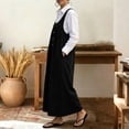 thumbnail image 5 of Qiopertar Women's Casual Solid Color Sleeveless Strap Dress Round Neck Jumper Dress Spring Summer Beach Vacation Comfy Relaxed Fashion, Black XL, 5 of 7