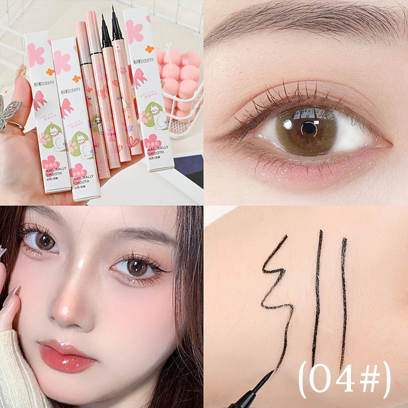 JIASEN Quick Dry Ultra Fine Liquid Eyeliner Pencil 6 Colors Beige Brown