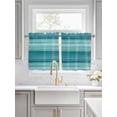 thumbnail image 2 of Half Window Curtain 36 Inches Long, Teal Turquoise Aqua Ombre Window Treatment Curtain Drapes, Contemporary Abstract Lines Small Tier Curtains for Bathroom Over Sink, 27.5"x36", 2 Panels, 2 of 7