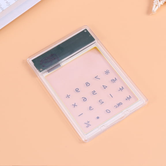 OULII Yellow Solar Calculator Portable with Transparent , Ideal for Students, Home, Office, and Outdoor Use