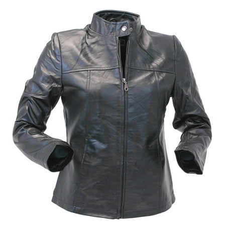 Lambskin Patched Leather - Lambskin Leather Scooter Jacket for Women #L602K