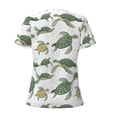thumbnail image 4 of Naloa Cute Turtle Print T-Shirts Short Sleeve V Neck Tees for Women Fashion Tops Trendy Lightweight Soft Casual Summer Outfits Clothes, 4 of 5