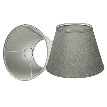 Small Empire Lamp Shade Set of 2 – Grey Linen for E26/E27 Uno Fitter, 5.9" Top x 10.23" Bottom x 7.8" H, Replacement for Table Lamps