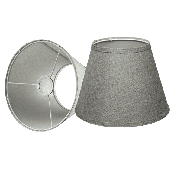 Small Empire Lamp Shade Set of 2 – Grey Linen for E26/E27 Uno Fitter, 5.9" Top x 10.23" Bottom x 7.8" H, Replacement for Table Lamps