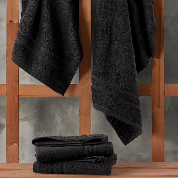 Hawmam Linen Black Hand Towels Set of 8 Luxury Cotton Hand Towels for Bathroom Soft Quick Dry Towels Walmart Business Supplies