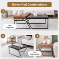 thumbnail image 5 of Spaco Coffee Table Set of 2 with Powder Coated Metal Legs-Black, Modern Coffee Table for Living Room Office Reception, 5 of 6