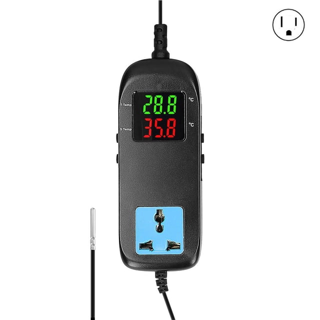 Controlador De Temperatura De Refrigeración Y Calefacción Led Digital Mh2000 90-250V 10A Apagado Automático Termostato De Microordenador De Acuicultura Con Enchufe Guardurnaity HA026852-01