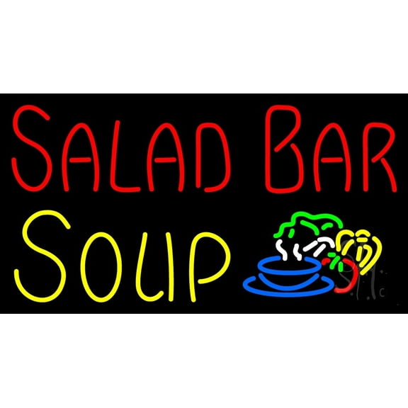 Sandwiches Soup LED Neon Sign 20 x 37 - inches, Black Square Cut Acrylic Backing, with Dimmer - Bright and Premium built indoor LED Neon Sign for restaurant window and interior decor.