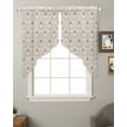 thumbnail image 2 of Beige Grey Baroque Swag Valances for Windows, Abstract Art Floral Pattern Rod Pocket Sheer Valances for Large Windows, Swag Toppers Light Filtering for Kitchen Living Room 2 Panels 36''x45'', 2 of 6