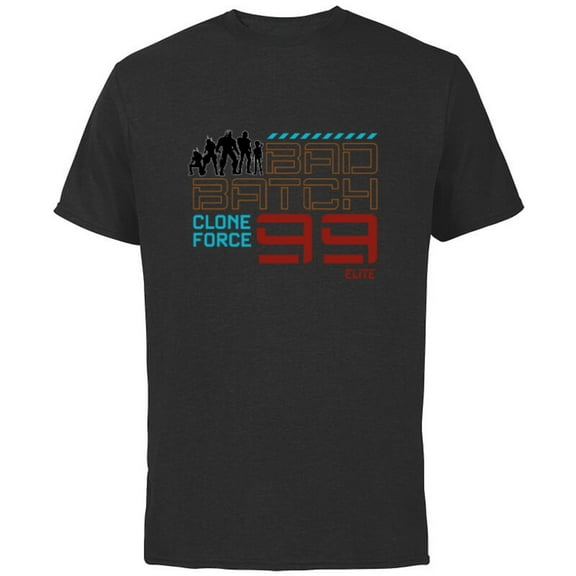 Star Wars The Bad Batch Clone Force 99 Elite Team Silhouette - Short Sleeve Cotton T-Shirt for Adults - Customized-Charcoal