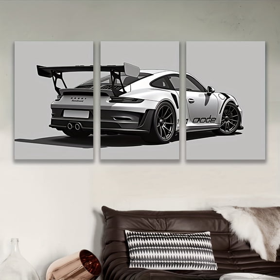 [JIT]3pcs, canvas painting--frameless, Handsome car, Posters andprints, Office, living room, room, bar, party gifts, birthday gifts, holiday gifts, home decor