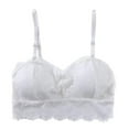 thumbnail image 1 of Women's Wireless Beautiful Back Lace Bra- Soft Brassiere Underwear Lingerie Intimates, White, 1 of 7