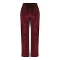 thumbnail image 4 of Women's Casual Pants Comfortable Velvet Trousers Straight Leg for Daily Wear Fashion Outfit for Fall and Winter Pants for Relax Fit,Color:Red,Size:XXL, 4 of 6
