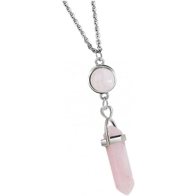 Collar para mujer, joyería para mujer, collar de piedra de cristal hexagonal para mujer, colgante de chakra de alambre envuelto natural irregular, joyería, cadenas de aleación, regalo de San Valentín,