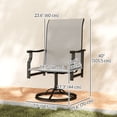 thumbnail image 2 of Set of 2 Patio Swivel Rocker Chairs, High Back Outdoor Swivel Chairs with Galvanized Steel Frame and Breathable Mesh, Light Grey, for Garden, Deck, Backyard and Lawn (174 chars), 2 of 7