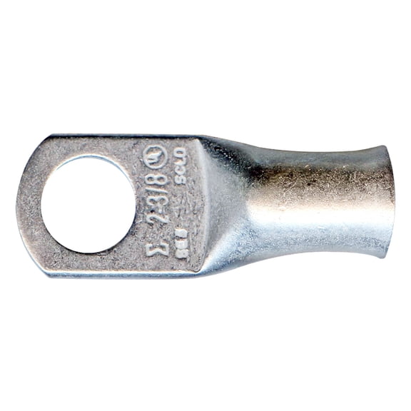 Tinned Copper Lug 2 AWG Gauge 3/8" Ring Wire Terminal Battery Cable End Connector - 10 Pack