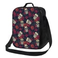 thumbnail image 1 of Balery Roses Skulls Caja de Almuerzo y Bolsa de Almuerzo para Hombres y Mujeres, Bolsa de Almuerzo Reutilizable con Gran Capacidad, Bolsa de Almuerzo Aislada, 1 of 7