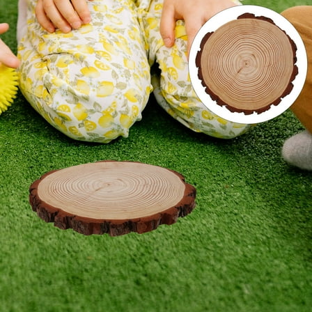 IBASETOY Patio Decor Outdoor Garden Stepping Stone Round Wood Decoration 1Pcs