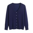 thumbnail image 2 of Lixiuxyad Womens Open Front Cardigan Long Sleeved Knit Cardigan Solid Color And Elegant Worn As An Outer Layer Over Size Sweater.,Purple, 2 of 4