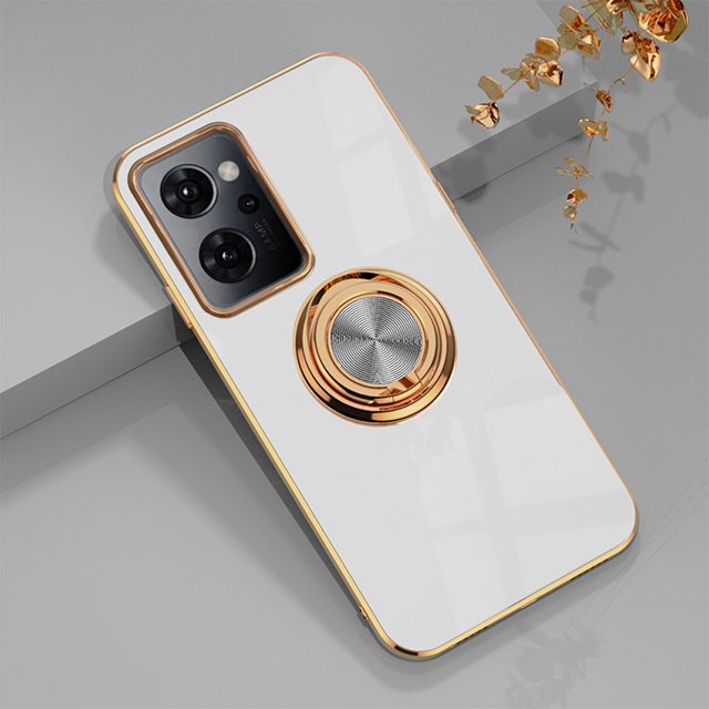 Adecuado para la funda del teléfono móvil OPPOReno9A Reno7/5A versión japonesa cubierta protectora galvanizada anillo hebilla soporte absorción magnética del coche