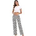 thumbnail image 6 of Women Pajama Pants Lounge Pants Long Stretch Comfy Sleepwear Leopard Print Cheetah Jaguar Pink Heart, 6 of 7