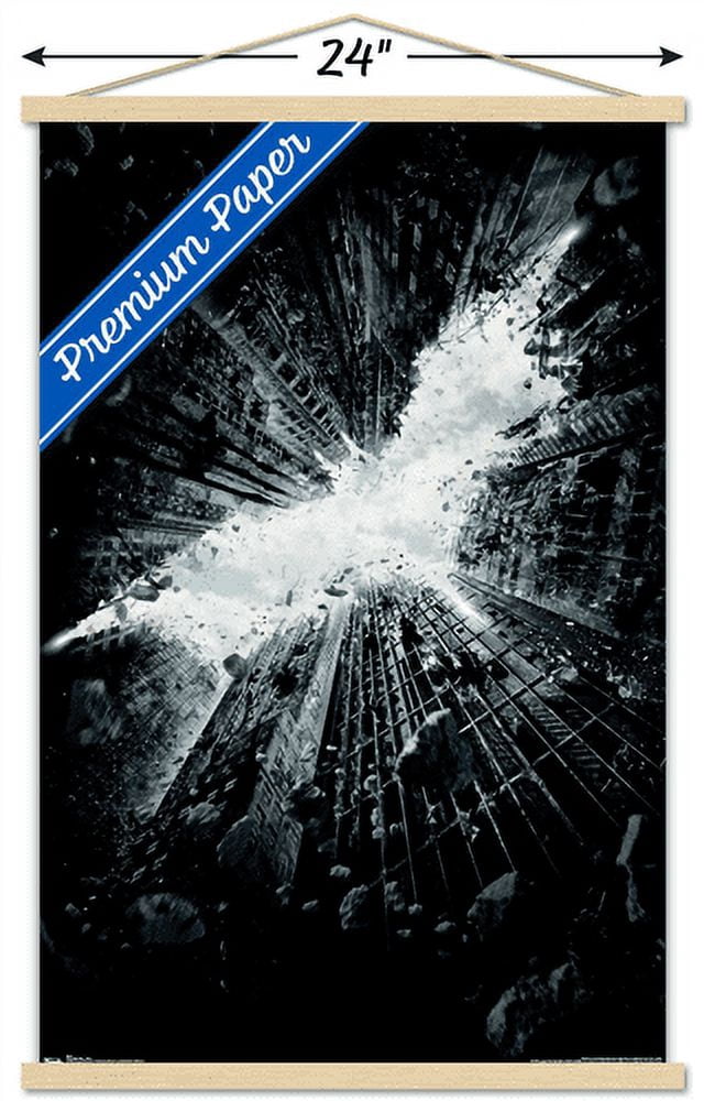DC Comics Movie - The Dark Knight Rises - Teaser One Sheet Wall Poster with Wooden Magnetic Frame, 22.375" x 34"