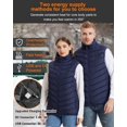thumbnail image 3 of Heated Vest for Men with 27-Zone Heating, USB Rechargeable Washable Heated Jacket for Outdoor Outerwear (Battery Not Included), 3 of 8