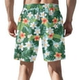 thumbnail image 5 of WTOBBY Men's Large Casual Loose Sports Shorts, Hawaiian Print Design, Beach Pants with Breathable Fabric for Summer Comfort,Light Green 3XL, 5 of 5