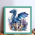 thumbnail image 3 of (11CTACC-4581__C__50X50) Hilo algodón ecológico bordado 11CT 3 hebras impresión 50*50cm dragón en el castillo kit serie punto cruz, 3 of 9