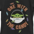 thumbnail image 2 of Girl's Star Wars: The Mandalorian Halloween Grogu One With the Candy  Graphic Tee Black X Small, 2 of 4
