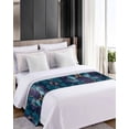 thumbnail image 4 of Xipuska Blue Purple Marble Bed Runners for Twin Size Bed, Decorative Bed Throws for Foot of Bed, Modern Abstract Gradient Texture Bed Runner Sofa Throw Bedding Scarf Protector Slipcover for Bedroom, 4 of 6